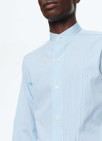 Fursac - Cotton Poplin Striped Shirt - Turquoise - Men