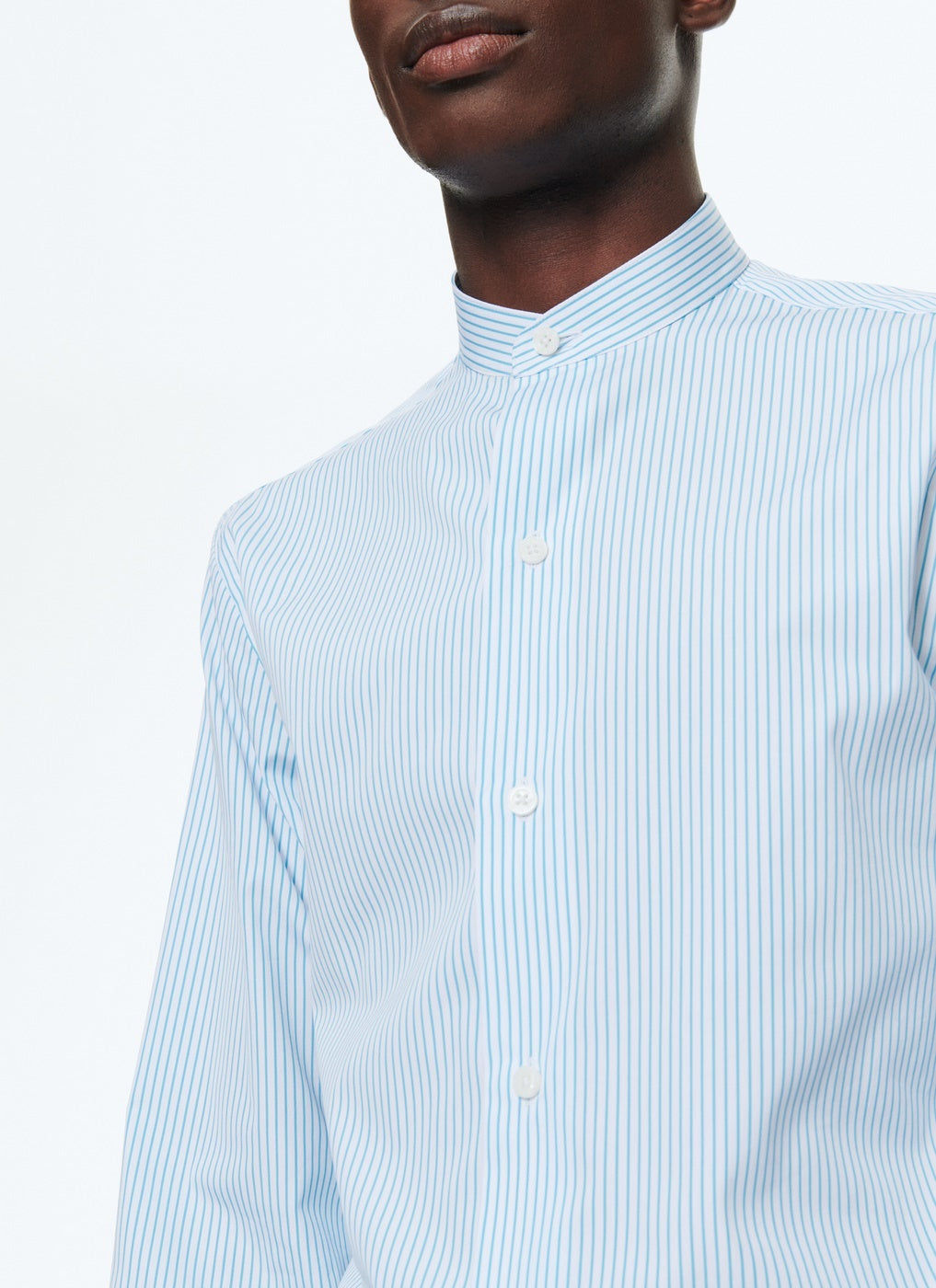 Fursac - Cotton Poplin Striped Shirt - Turquoise - Men