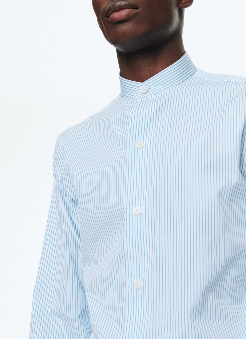 Fursac - Chemise En Popeline De Coton À Rayures - Turquoise - Homme