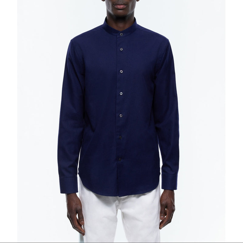 Chemise Coton Gratté Marine - Marine