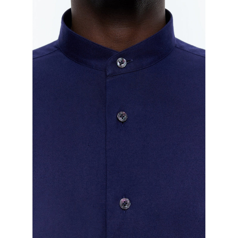 Camisa de algodón cepillado azul marino - Azul marino