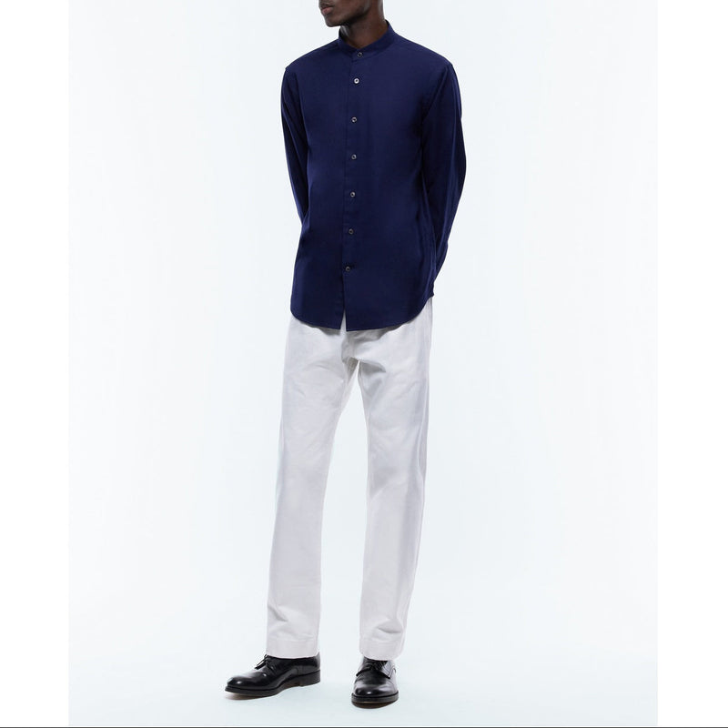 Camisa de algodón cepillado azul marino - Azul marino