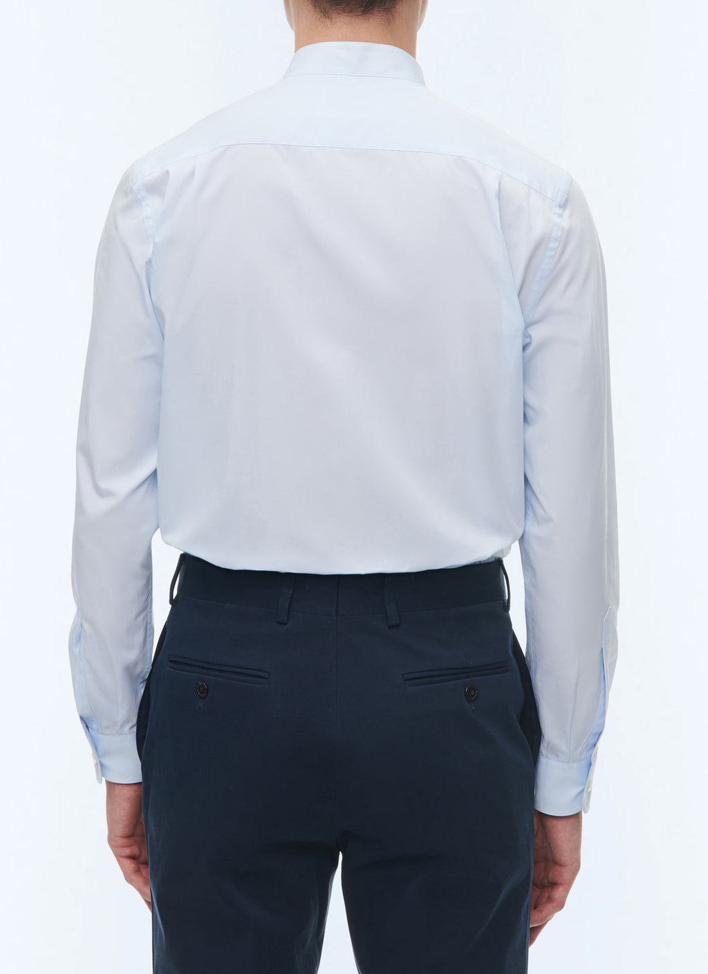 Chemise Col Grand-Père En Popeline - Ciel