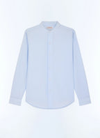 Chemise Col Grand-Père En Popeline - Ciel