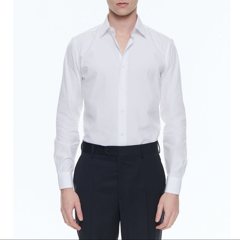 Camisa de sarga de algodón blanca - Blanco