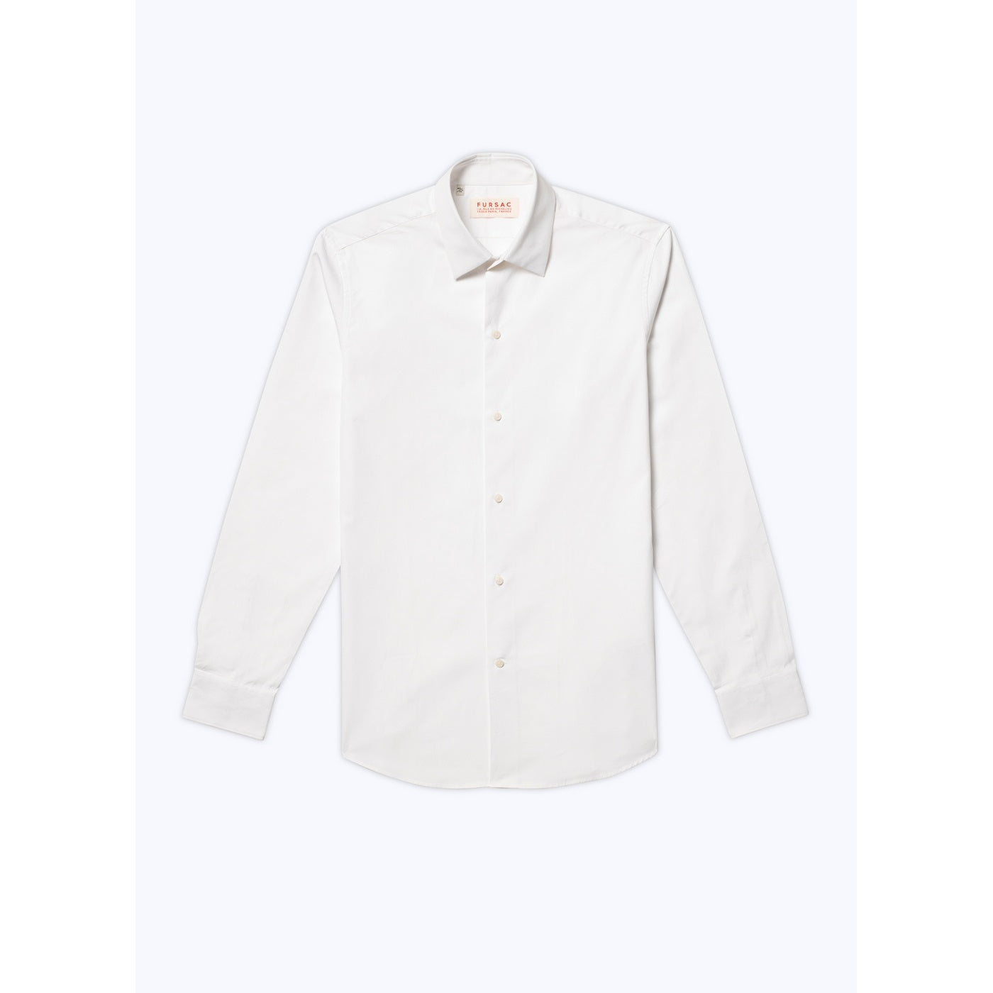 White Cotton Twill Shirt - White