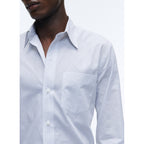 Chemise Blanche En Popeline De Coton À Carreaux