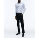 Chemise Blanche En Popeline De Coton À Carreaux - Blanc - Petits Carreaux Noirs