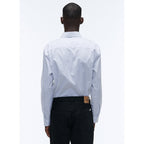 White Checked Cotton Poplin Shirt - White - Small Black Checks