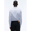 Chemise Blanche En Popeline De Coton À Carreaux - Blanc - Petits Carreaux Noirs