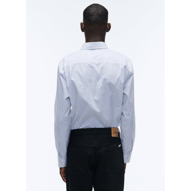 Chemise Blanche En Popeline De Coton À Carreaux - Blanc - Petits Carreaux Noirs