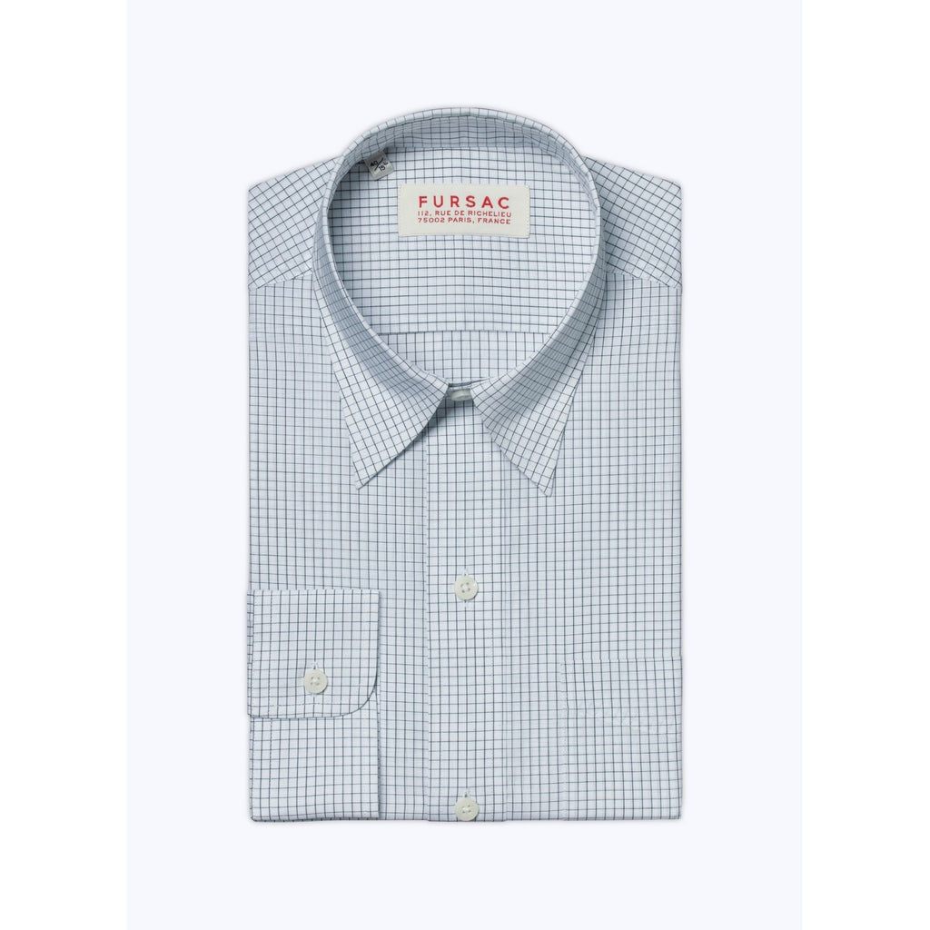 Chemise Blanche En Popeline De Coton À Carreaux