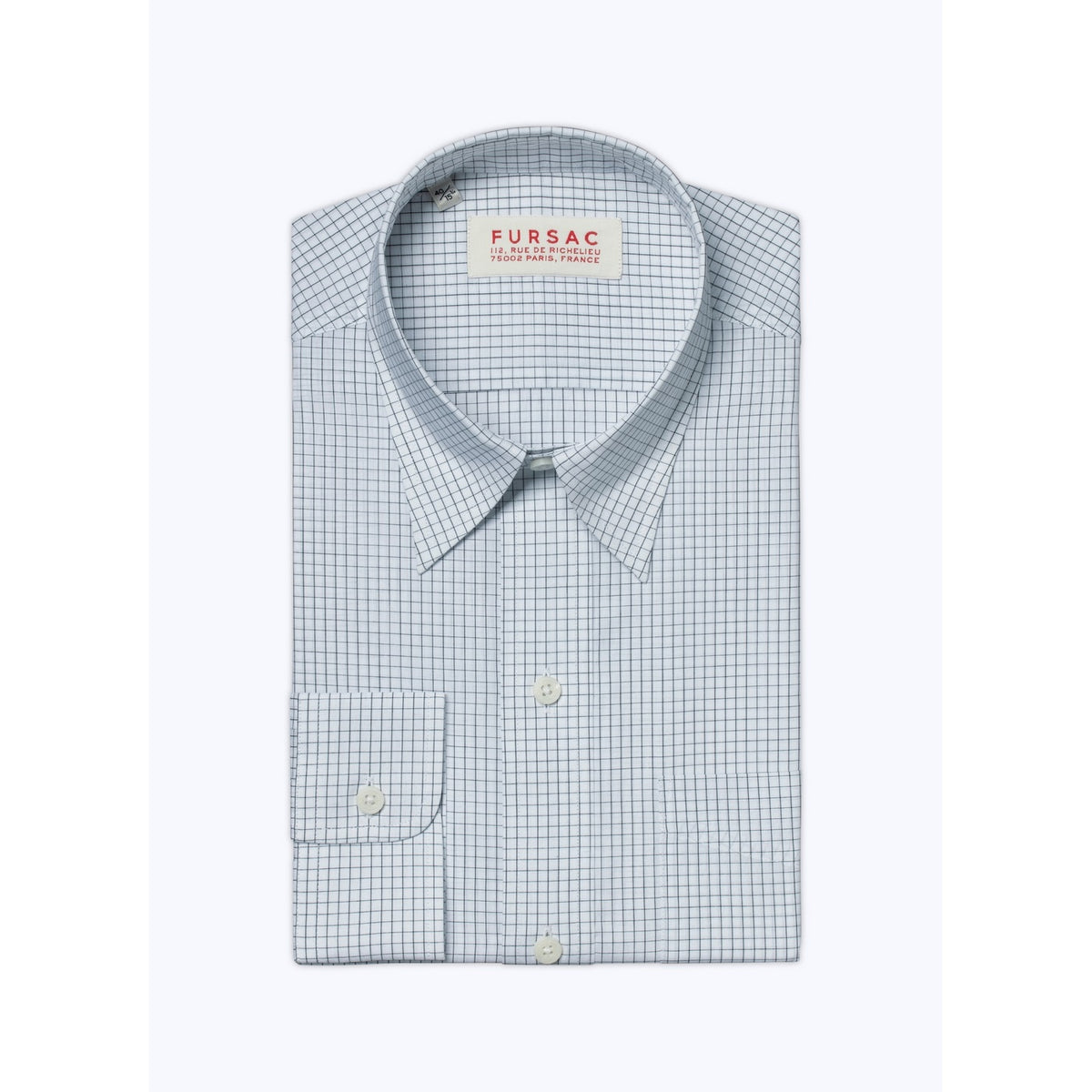 Chemise Blanche En Popeline De Coton À Carreaux