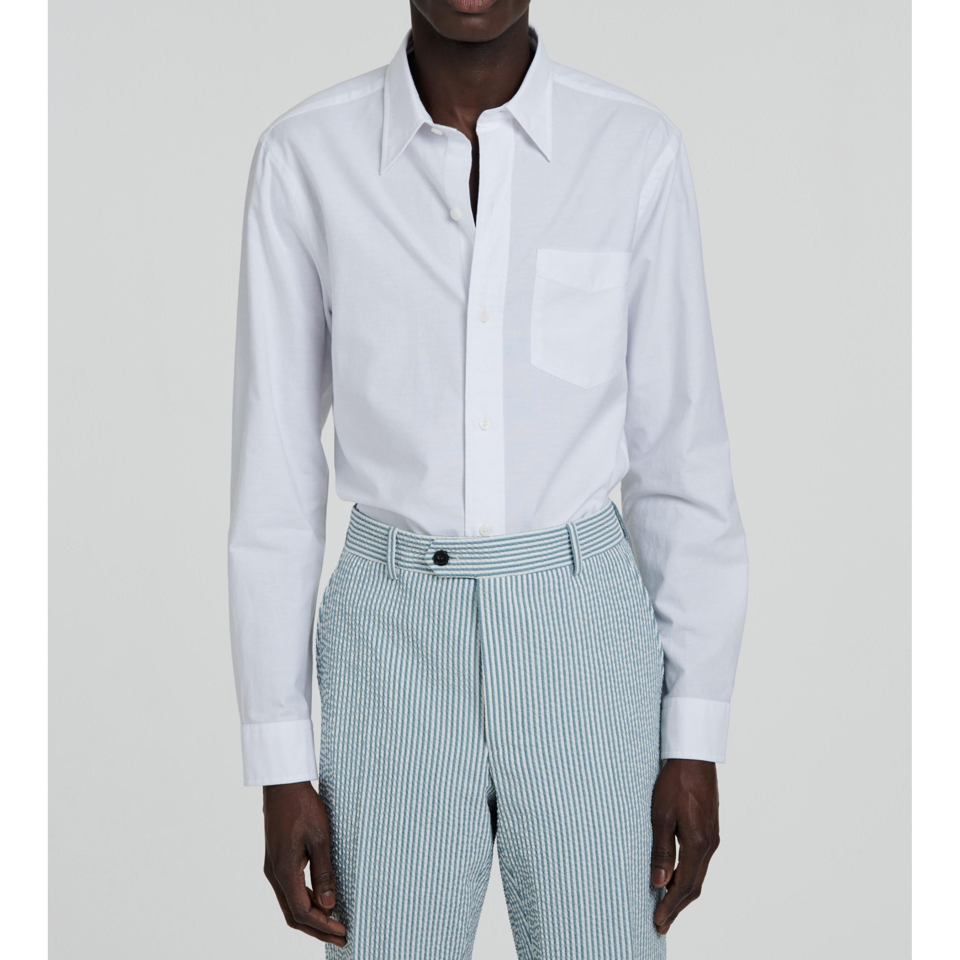 White Cotton Oxford Shirt - White