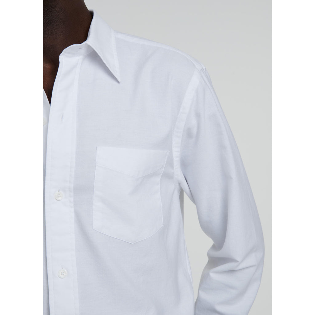 White Cotton Oxford Shirt - White