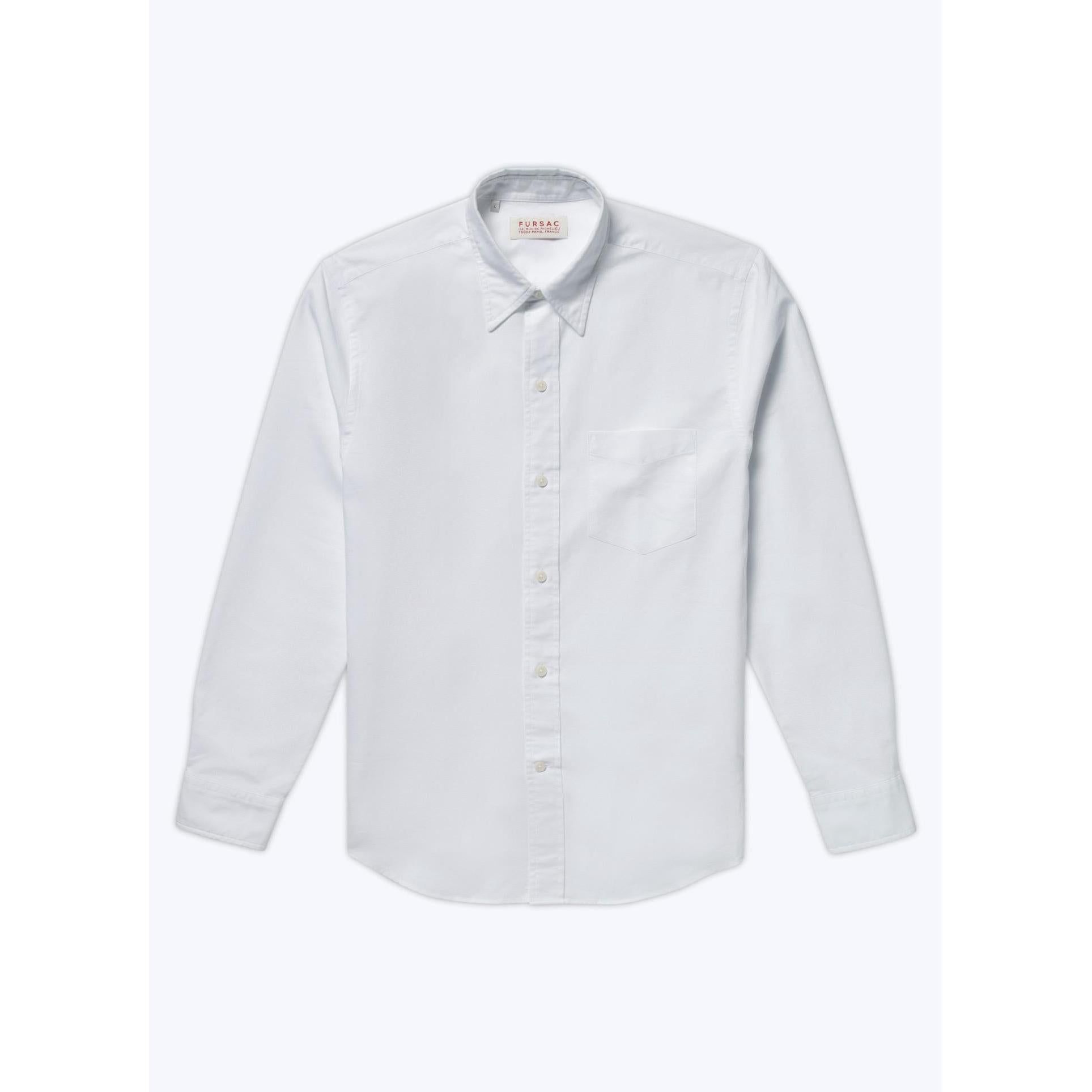 White Cotton Oxford Shirt - White