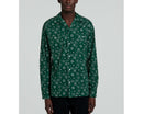 Fursac - Camisa De Popelina De Algodón Con Estampado Bandana - Verde Botella - Hombre