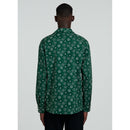 Fursac - Camisa De Popelina De Algodón Con Estampado Bandana - Verde Botella - Hombre