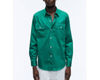 Fursac - Cotton Poplin Shirt - English Green