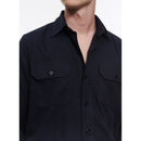 Fursac - Navy Blue Cotton Flannel Shirt