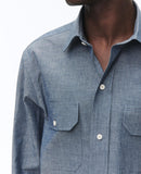 Surchemise En Chambray De Coton - Bleu Denim