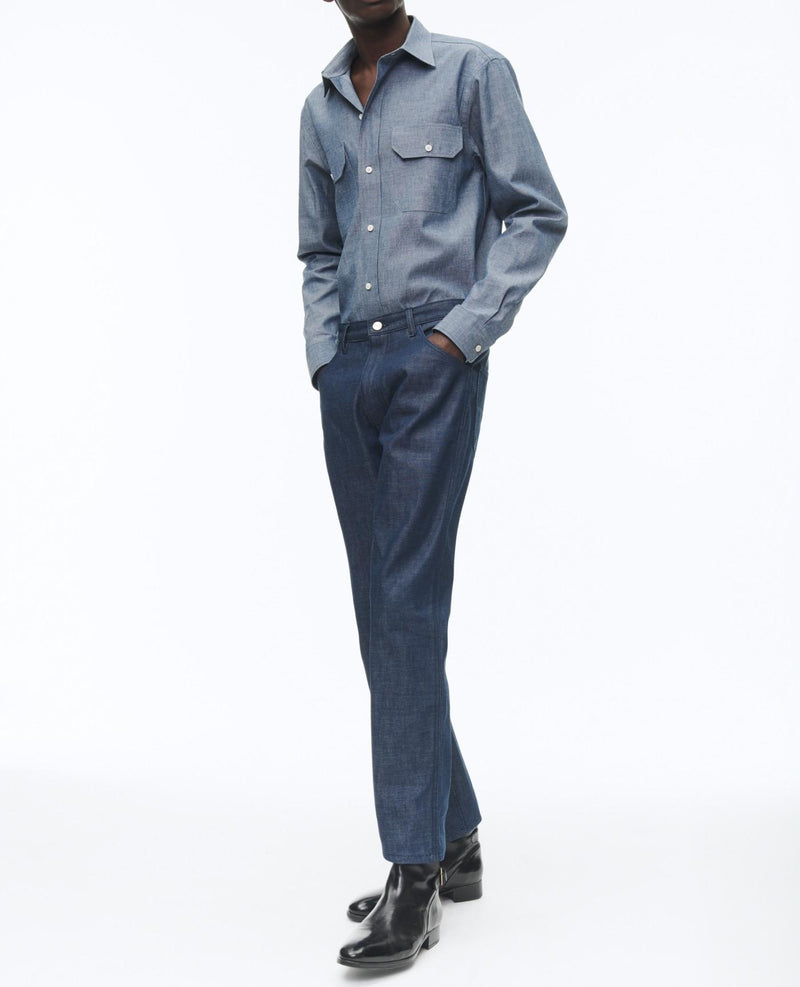 Surchemise En Chambray De Coton - Bleu Denim