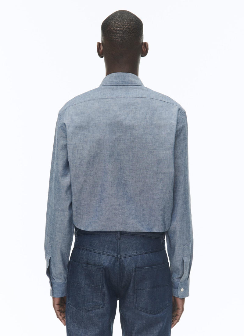 Surchemise En Chambray De Coton - Bleu Denim