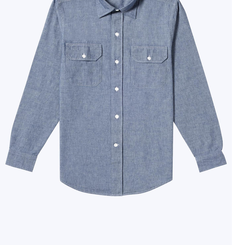 Surchemise En Chambray De Coton - Bleu Denim