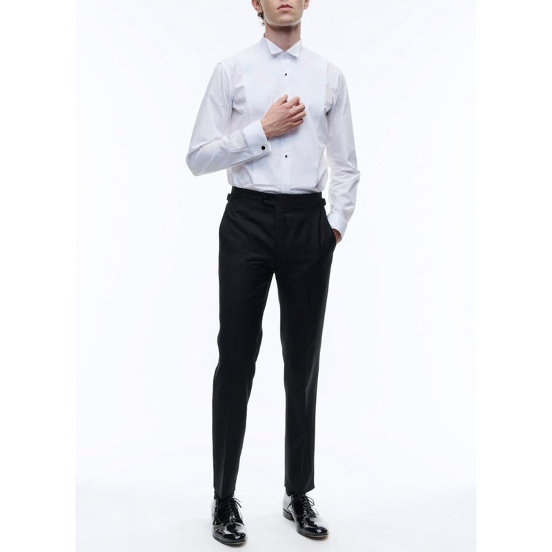 Camisa con pechera de popelina de algodón - Blanco - Hombre