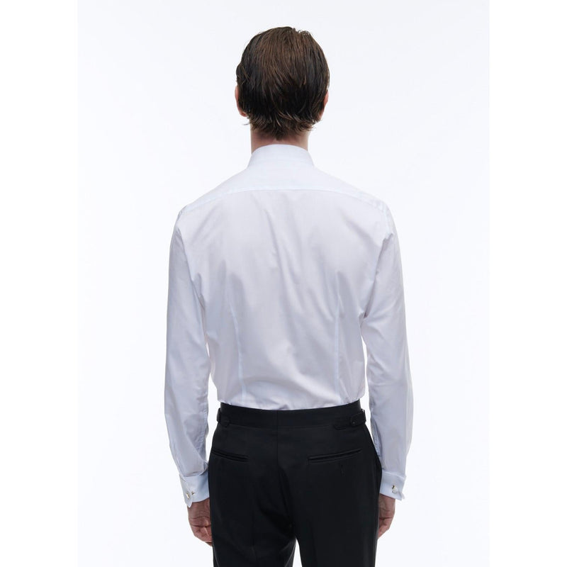 Camisa con pechera de popelina de algodón - Blanco - Hombre