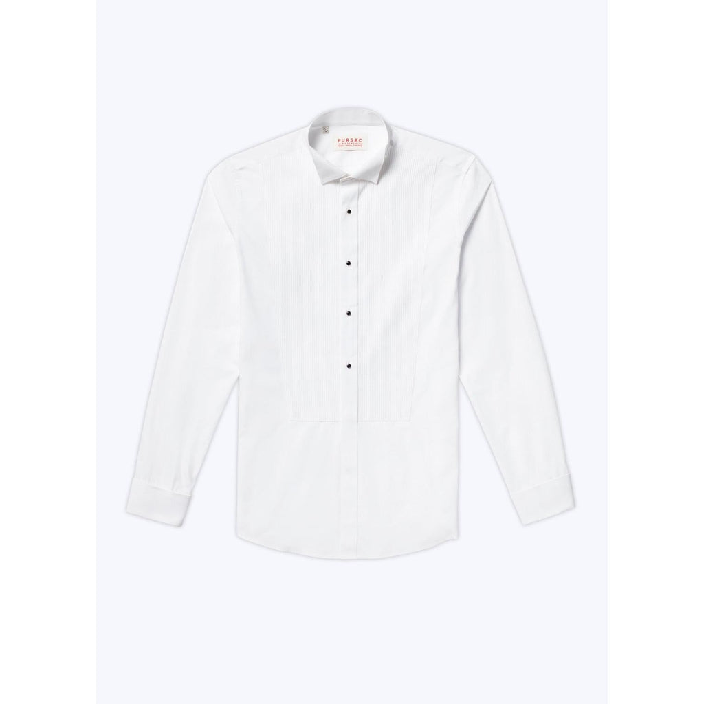 Cotton Poplin Bib Shirt - White - Men
