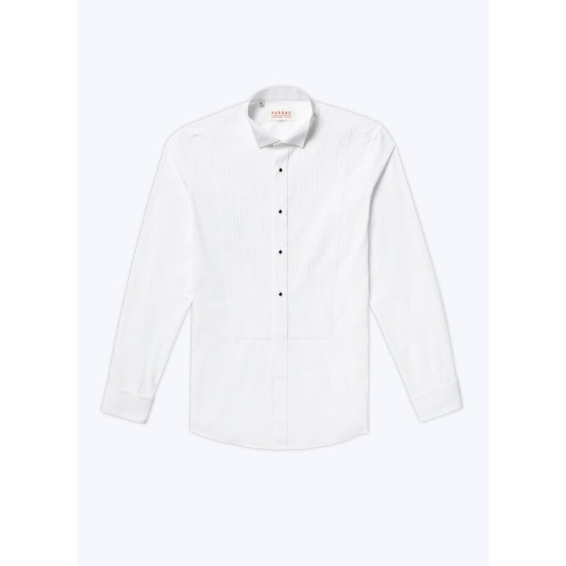 Camisa con pechera de popelina de algodón - Blanco - Hombre
