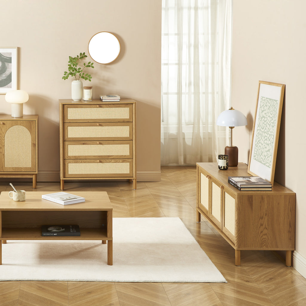 Haida - TV Unit - Oak Effect and Rattan
