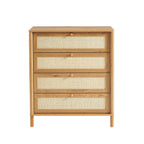 Haida - 4-Drawer Chest - Oak Effect and Rattan