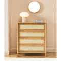 Haida - 4-Drawer Chest - Oak Effect and Rattan