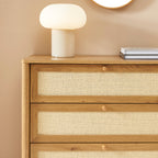 Haida - 4-Drawer Chest - Oak Effect and Rattan