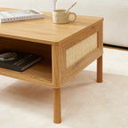 Haida - Tavolino da salotto - Effetto rovere e rattan