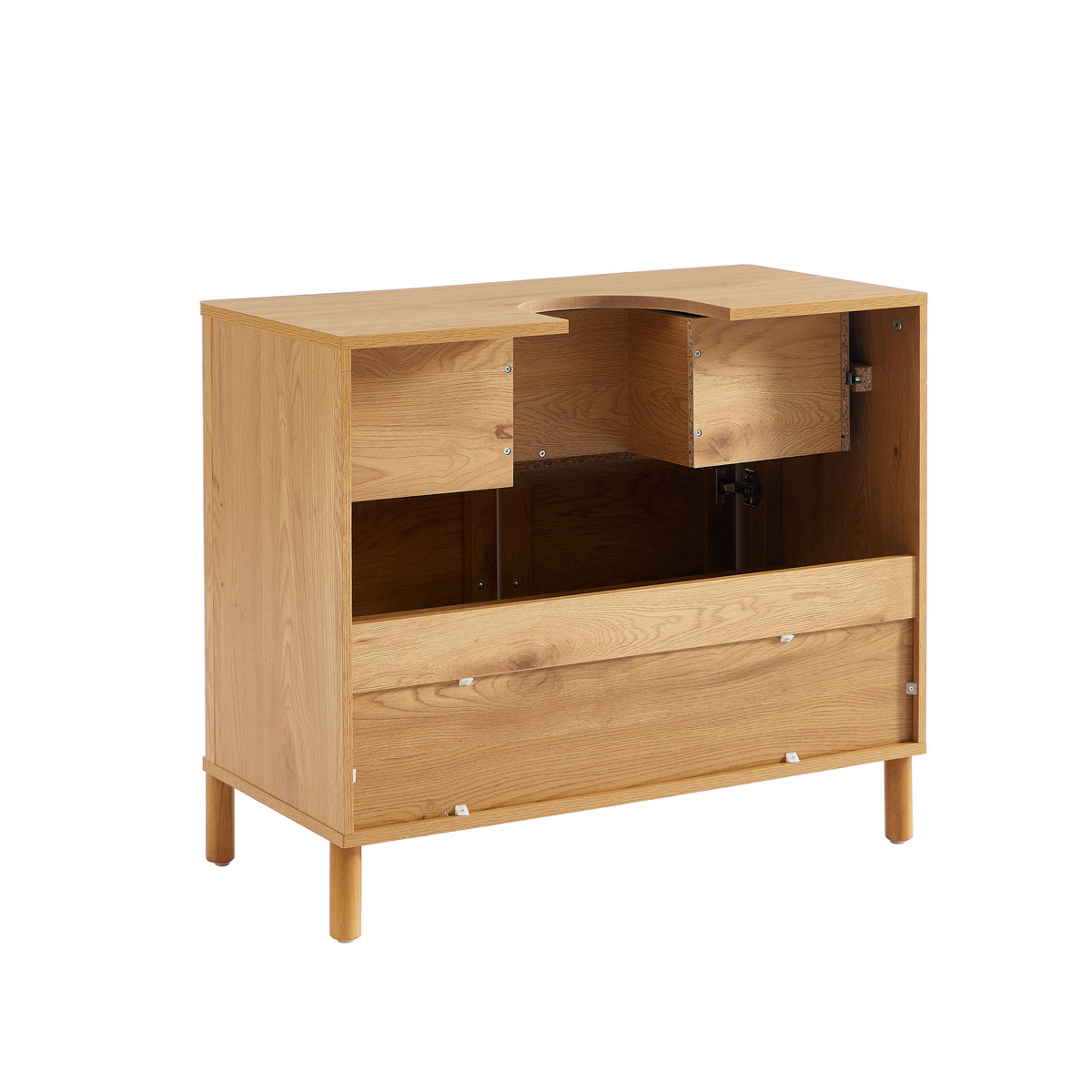Haida - Bathroom Cabinet - Oak Effect and Rattan
