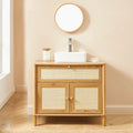 Haida - Bathroom Cabinet - Oak Effect and Rattan