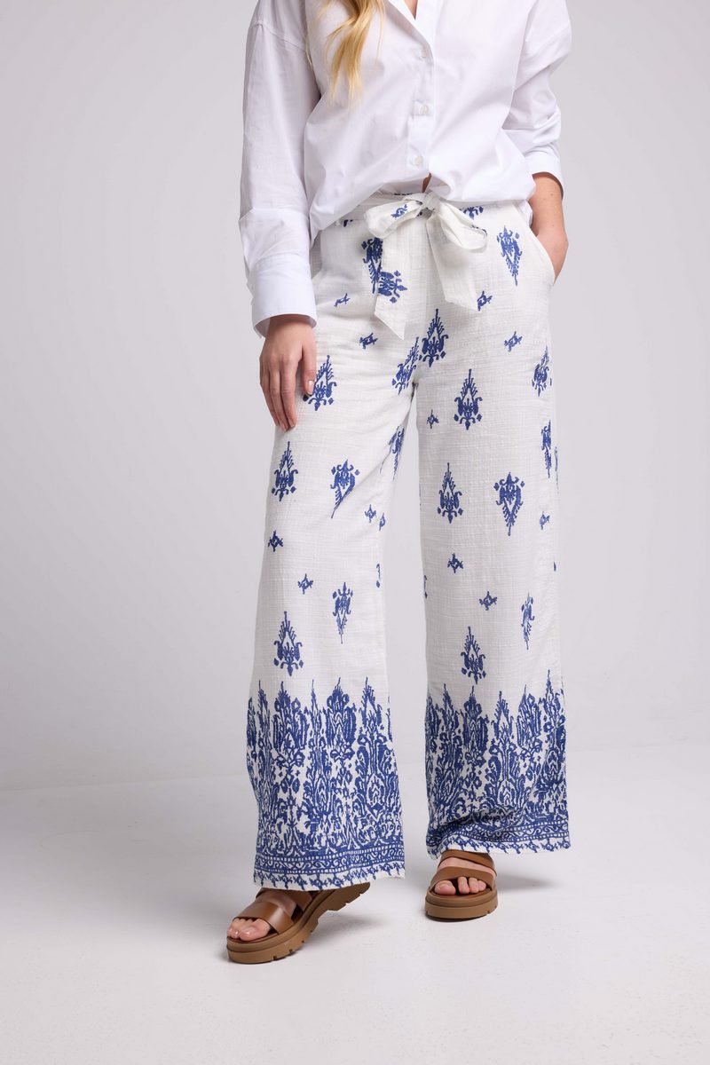 Long Pants - White And Navy