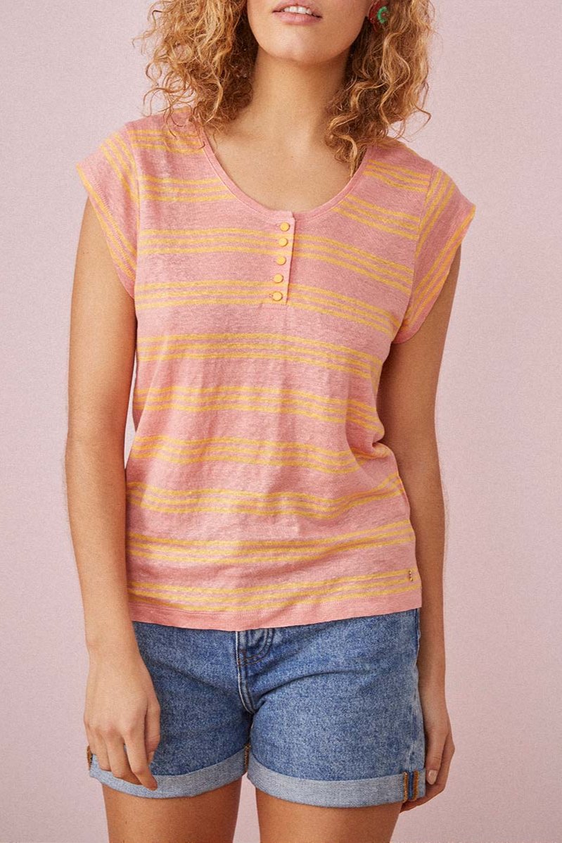 Camiseta Haneba - Guayaba/Azafrán