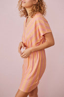 Vestido Hanies - Guayaba / Azafrán