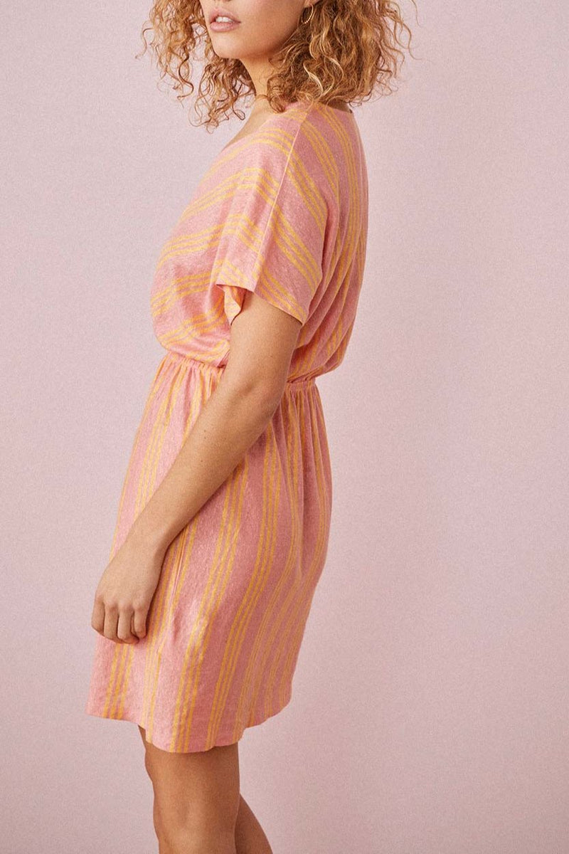 Vestido Hanies - Guayaba / Azafrán