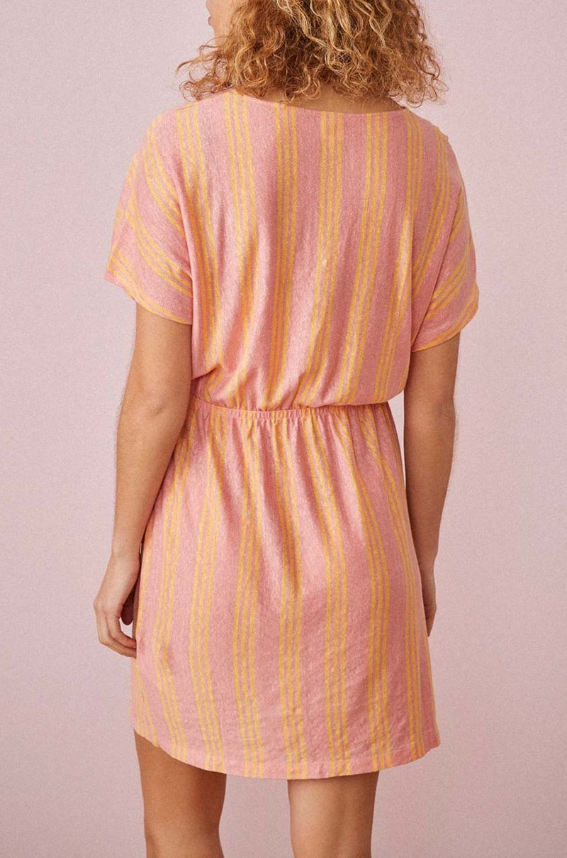 Vestido Hanies - Guayaba / Azafrán