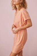 Vestido Hanies - Guayaba / Azafrán