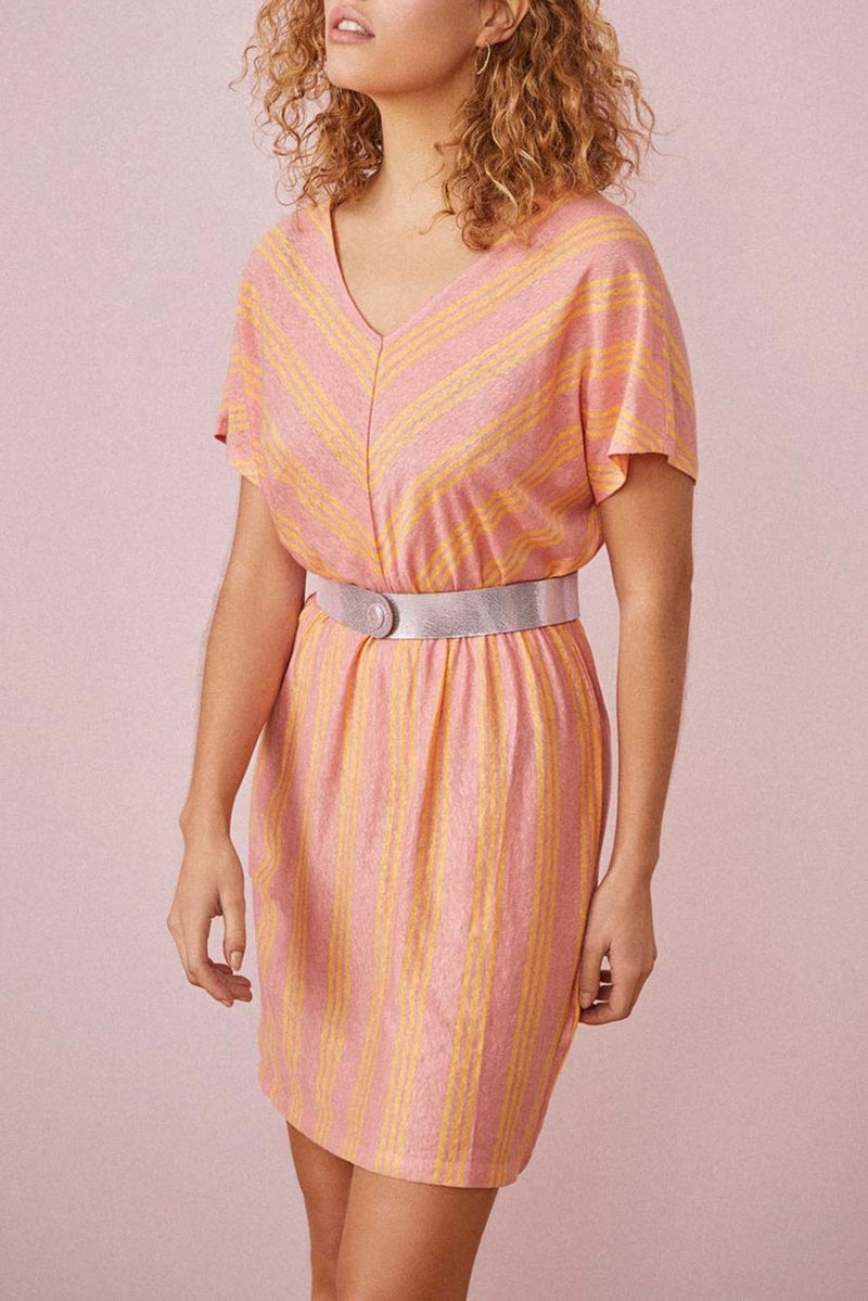 Vestido Hanies - Guayaba / Azafrán