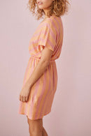Vestido Hanies - Guayaba / Azafrán