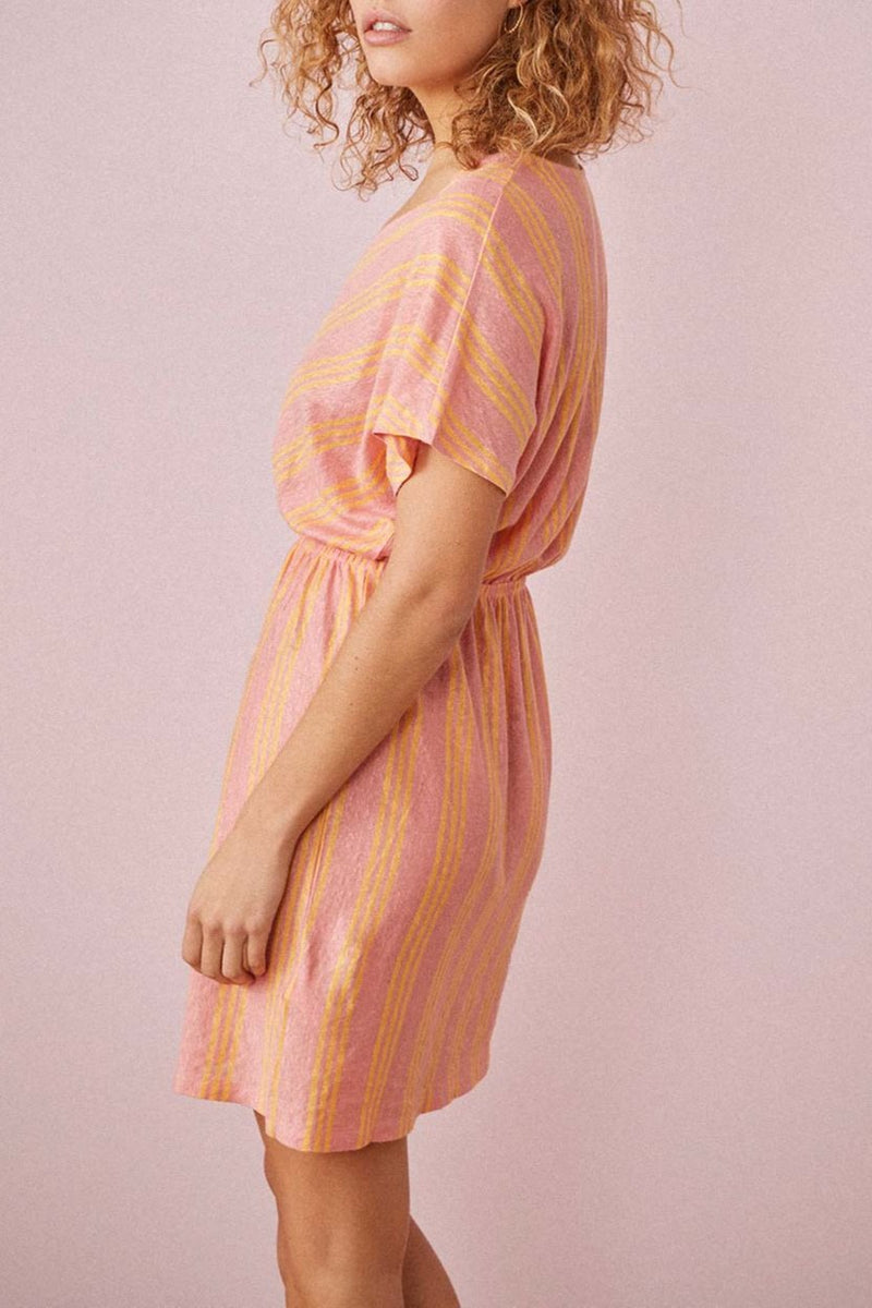 Vestido Hanies - Guayaba / Azafrán