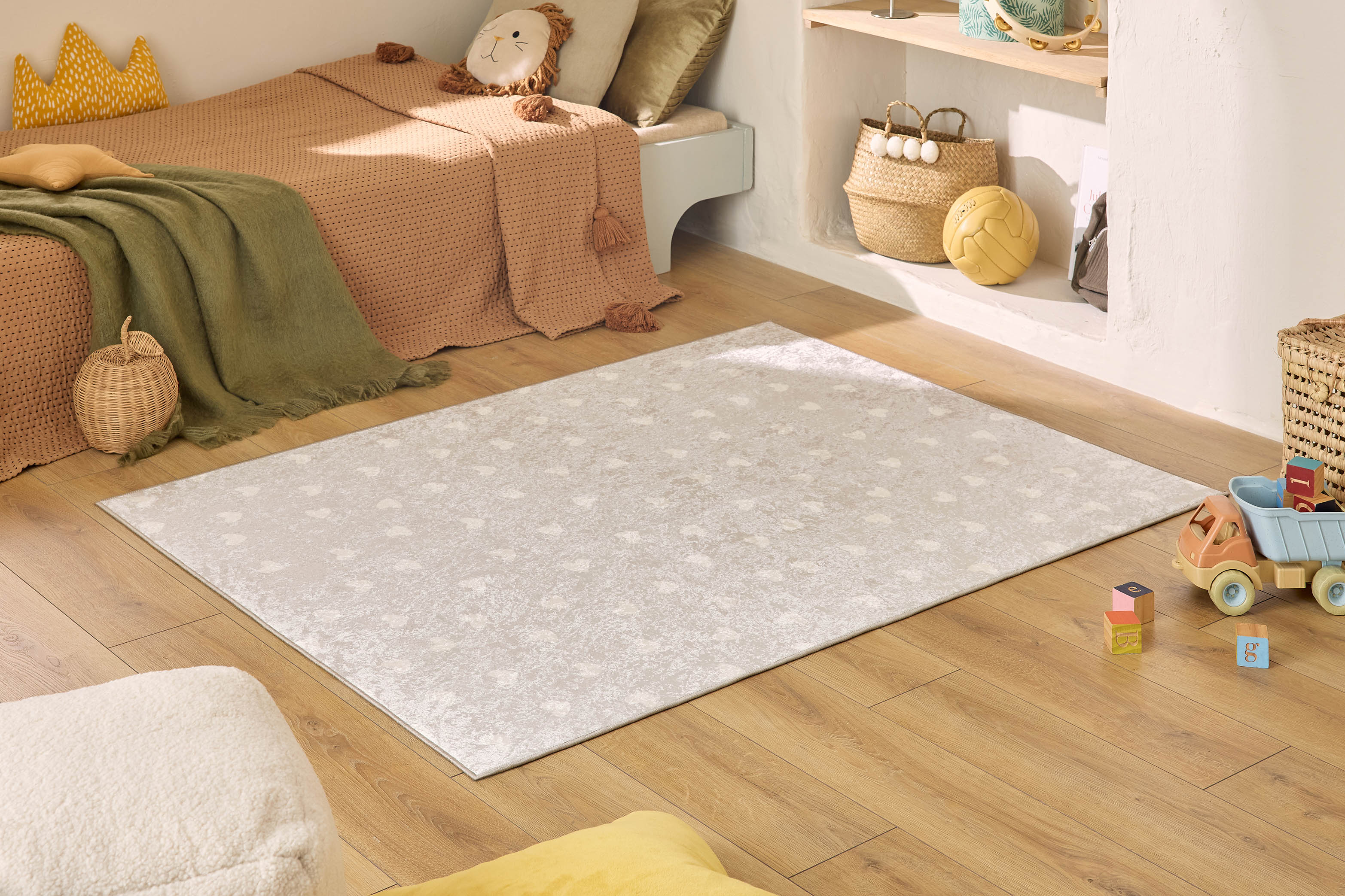 Happy - Tapis D'Intérieur - Polyester Imprimé - Beige