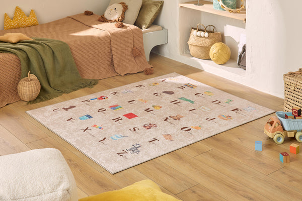 Happy - Tapis D'Intérieur - Polyester Imprimé - Beige
